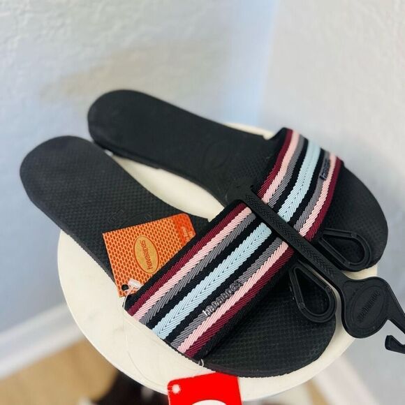 Havaianas Women's You Malta Mix Slide Sandal, Size‎ 9, Black/Multi, NWT - Picture 3 of 15